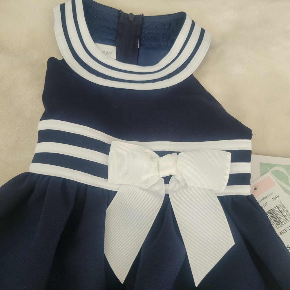 Bonnie Jean Navy and White Striped Dress - Picture 2 of 3